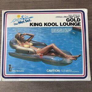 Vintage Wet Set Gold King Kool Pool Lounge Floaty  Intex Swimming 1984
